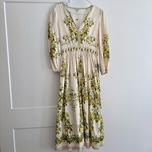 MAX STUDIO Ivory Lemon Print Dress